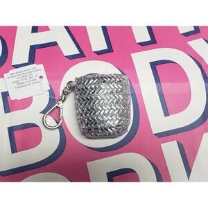 BBW Silver Herringbone Gemstone Keychain PocketBac Holder Purse Keychain